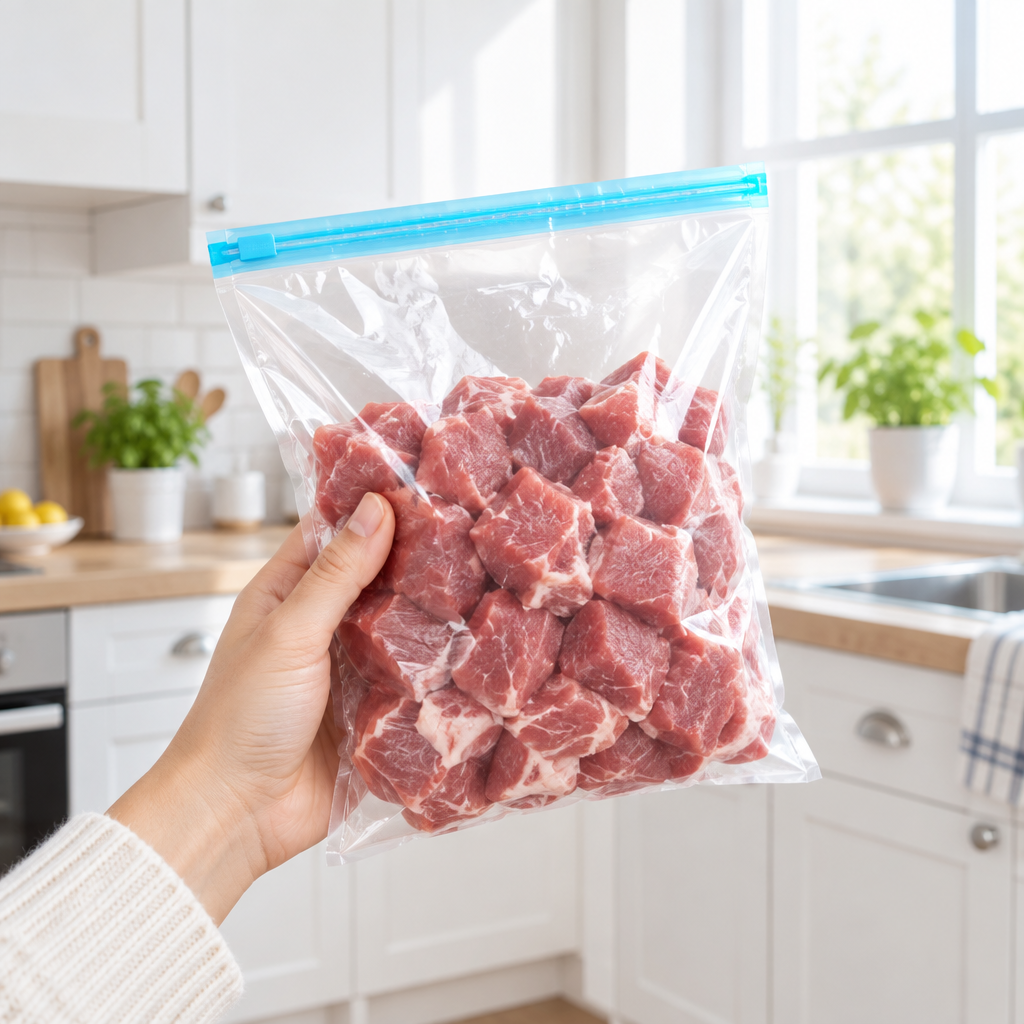 手持装肉场景图